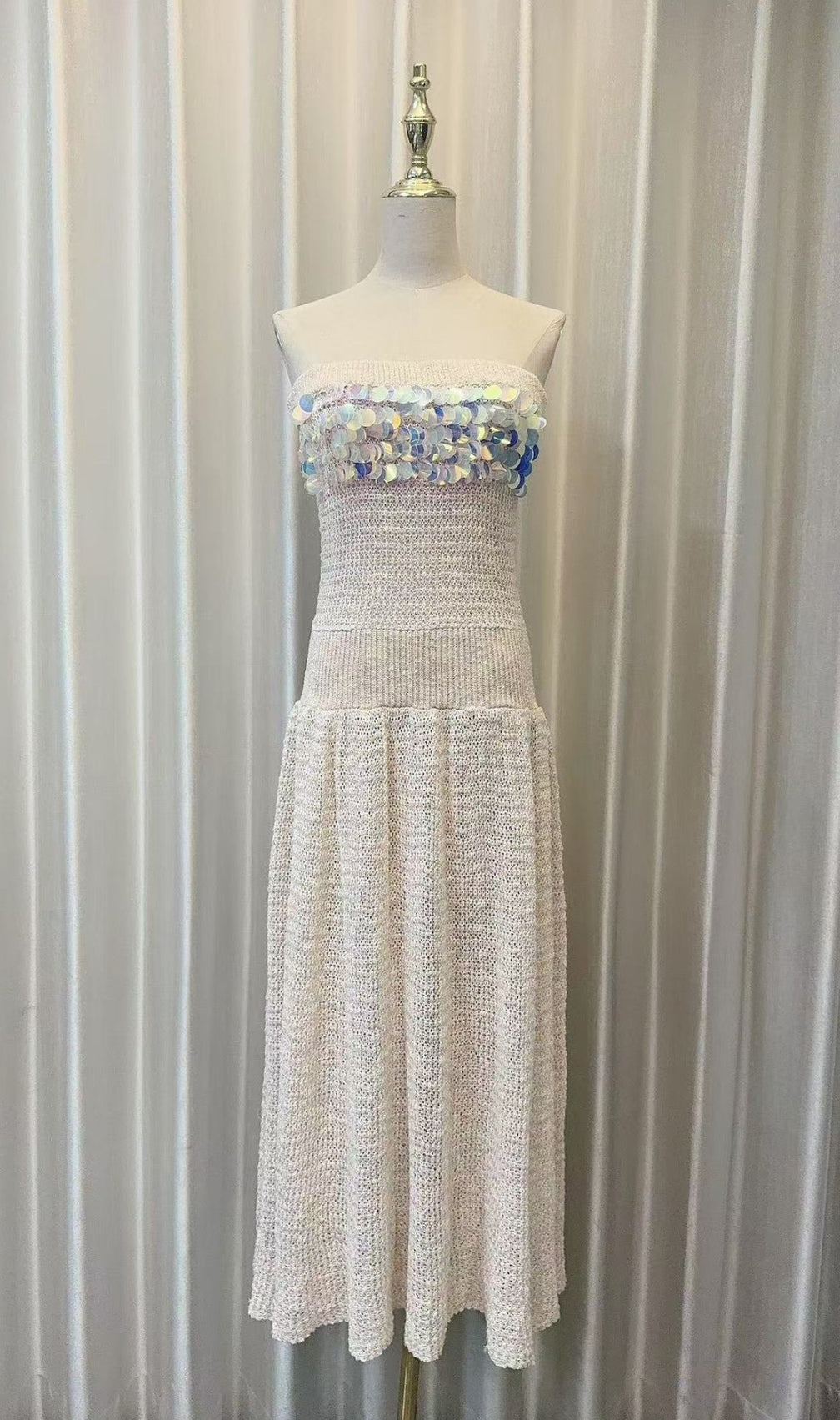 Eero Strapless Knit Sequin Maxi Dress