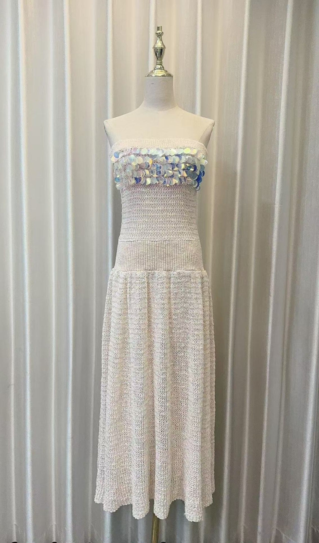 Eero Strapless Knit Sequin Maxi Dress