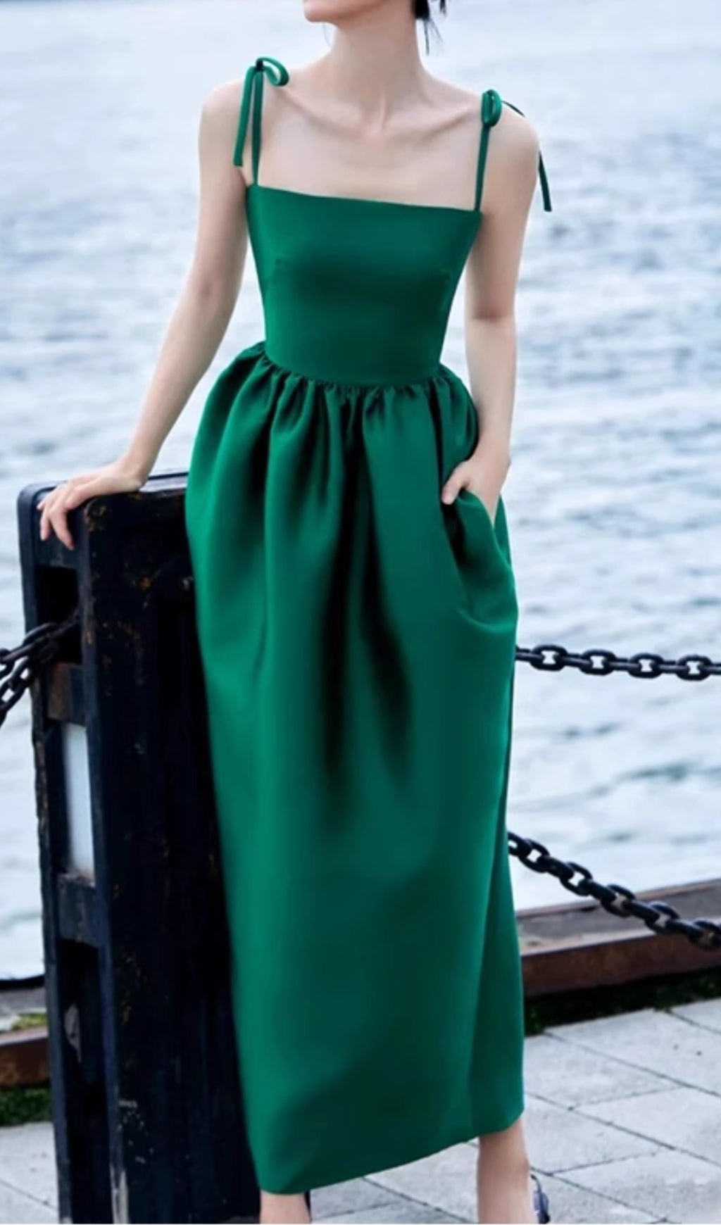 Dotty Green Midi Dress