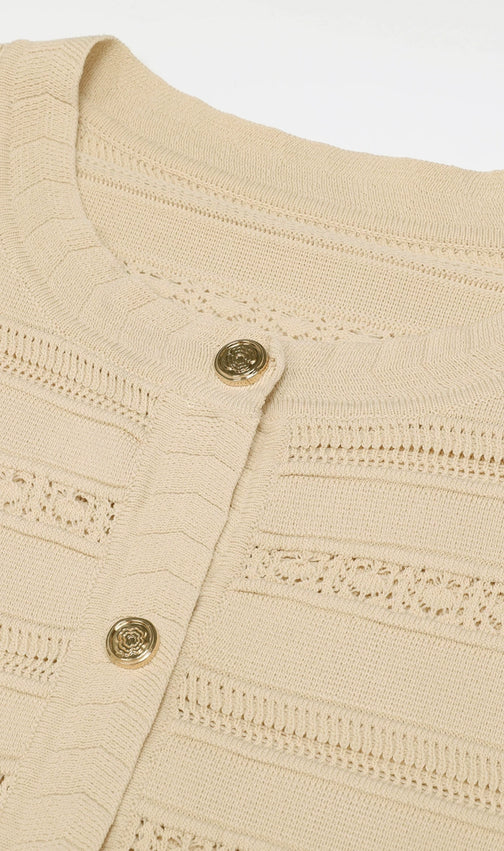 Kinsey Beige Knit Cardigan & Dress Set