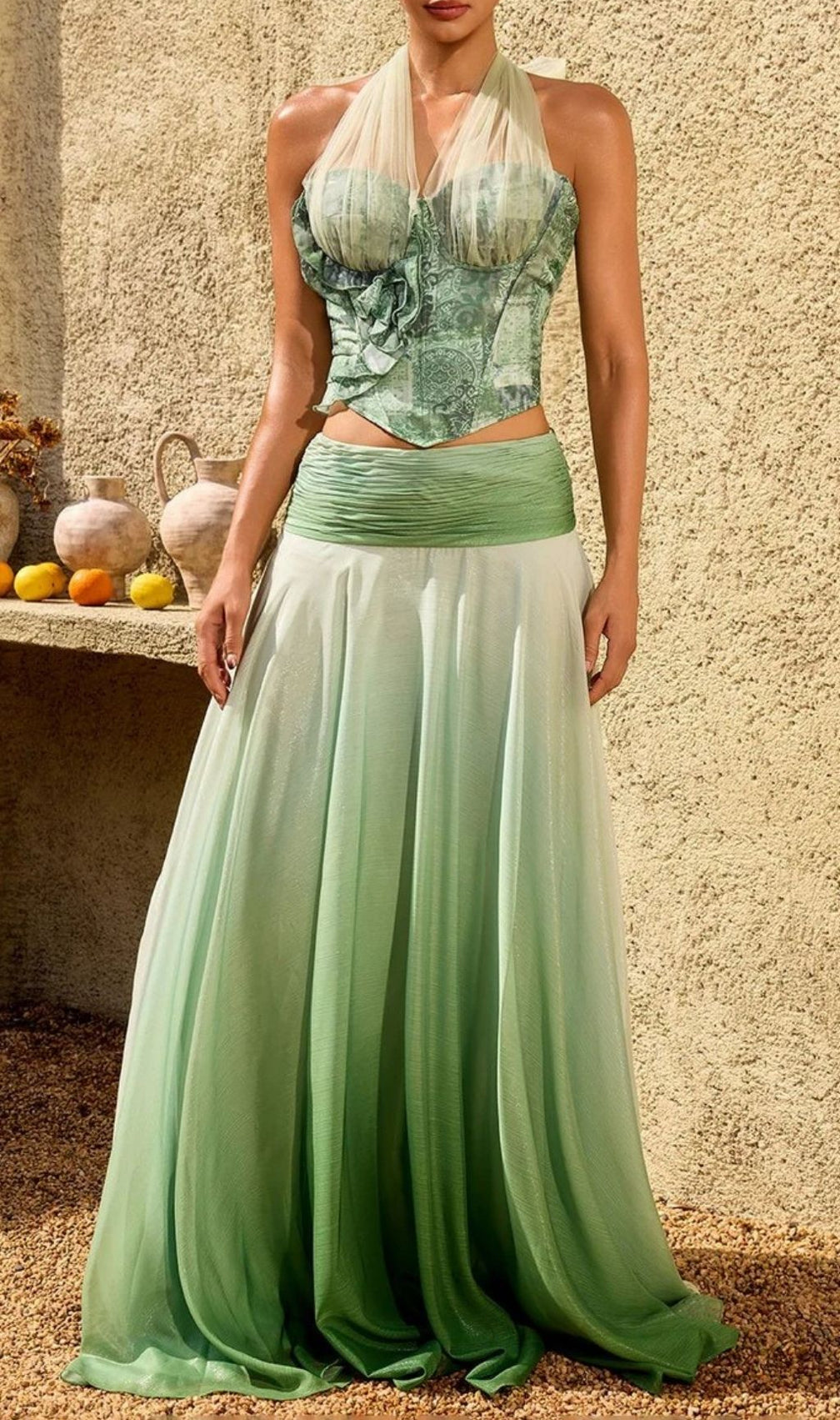 Yorvethic Halterneck Printed Top