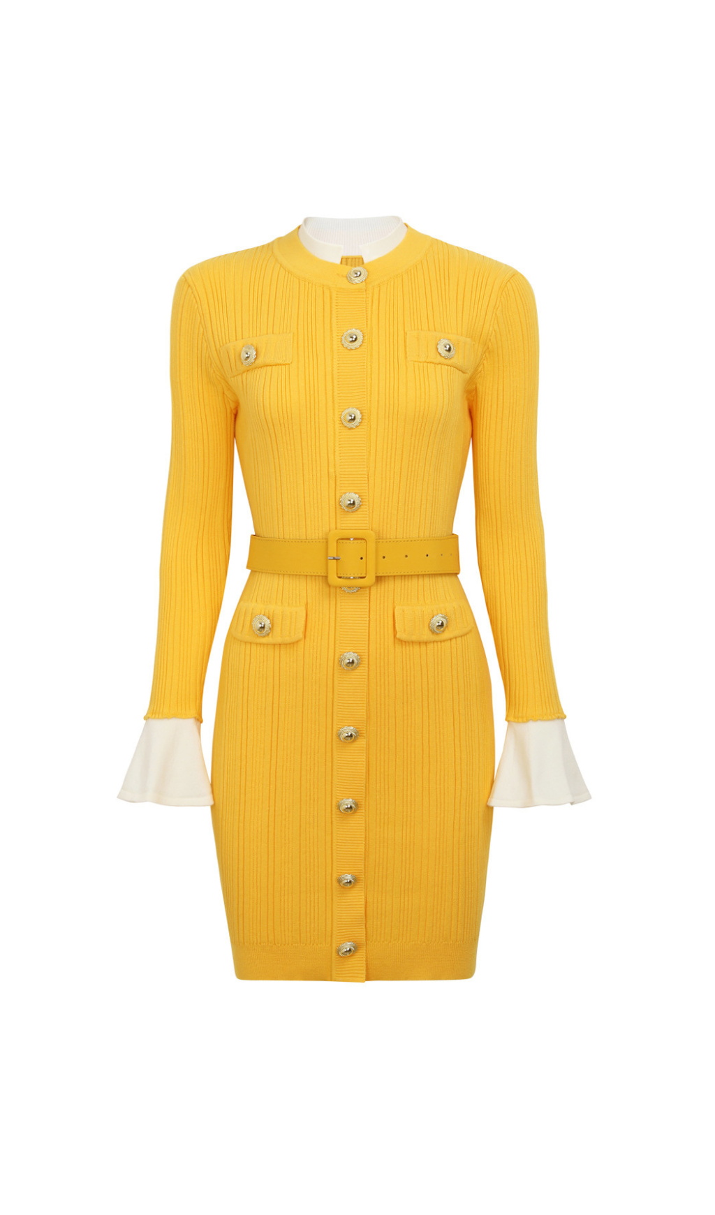 Heather Knit Long Sleeve Mini Dress