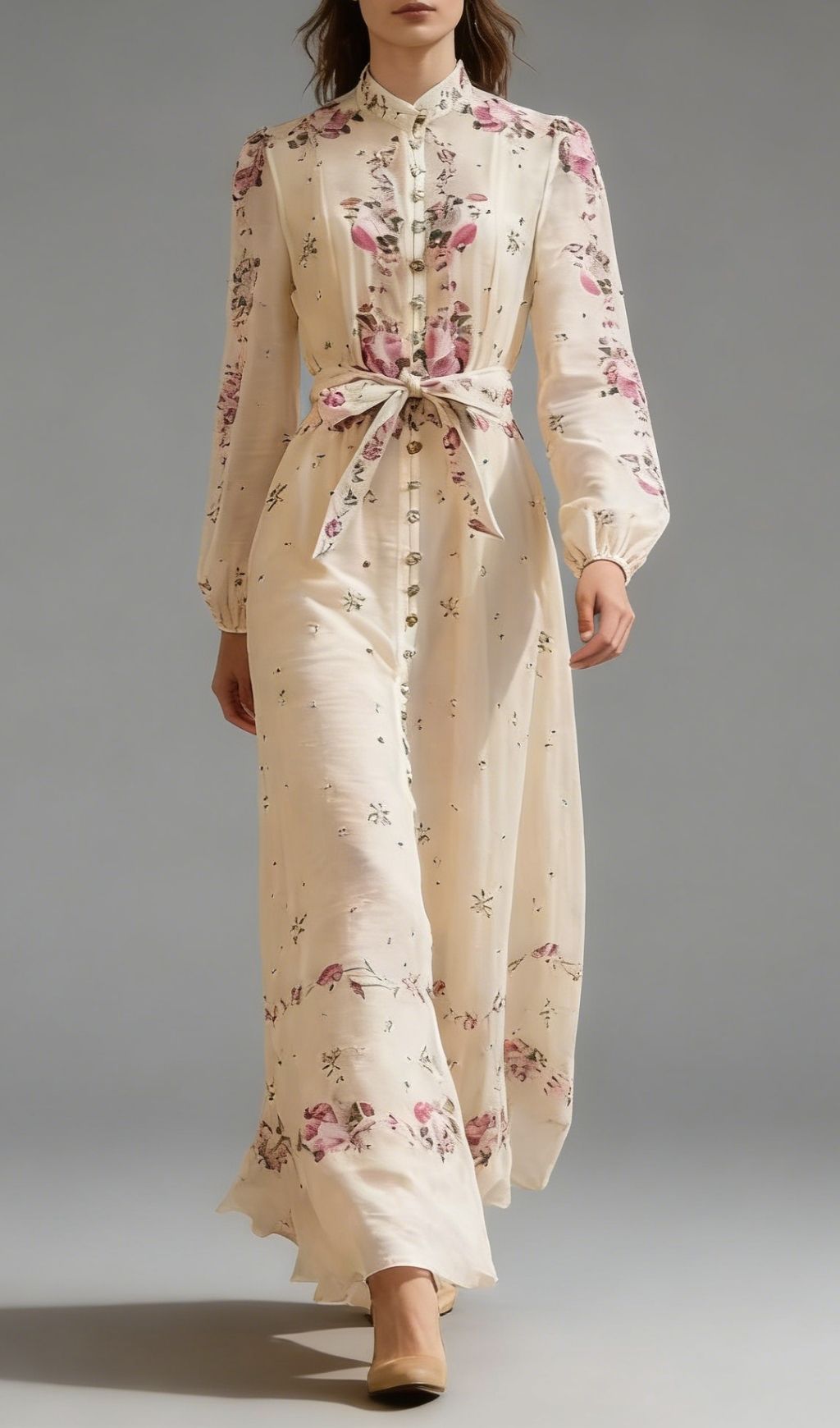 Karleigh Romantic Floral Long Sleeve Maxi Dress for Women