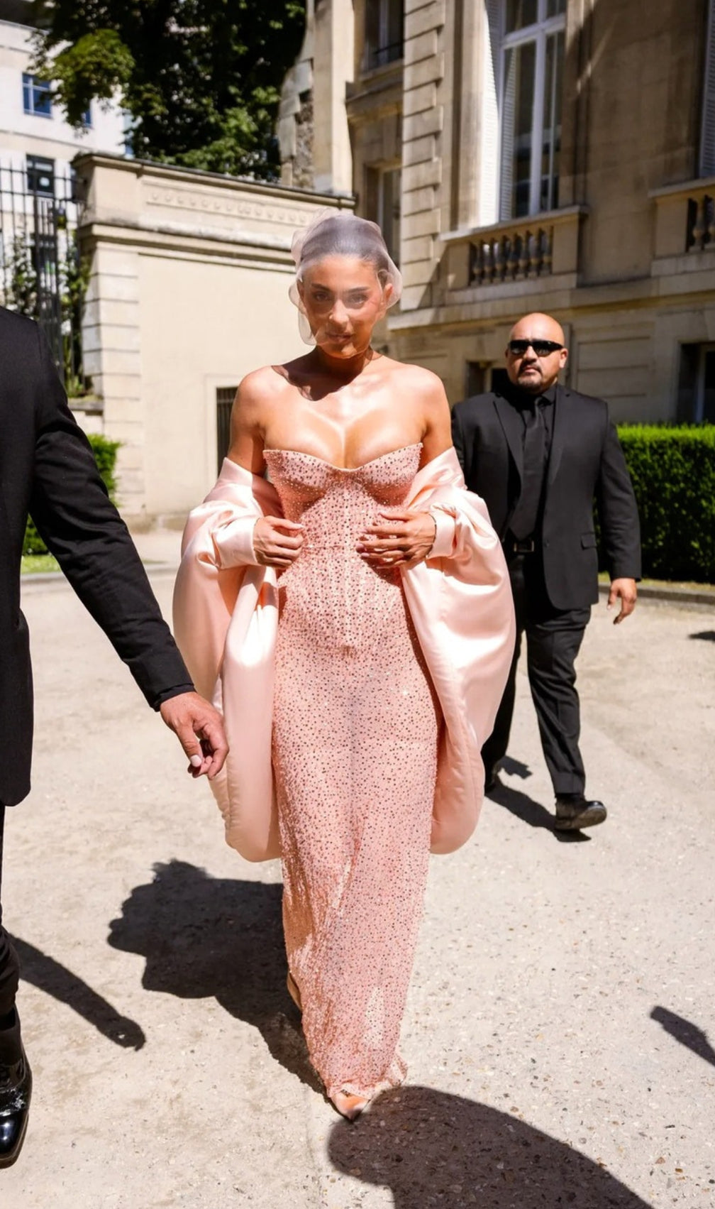 Brylee Pink Strapless Sequin Corset Maxi Dress