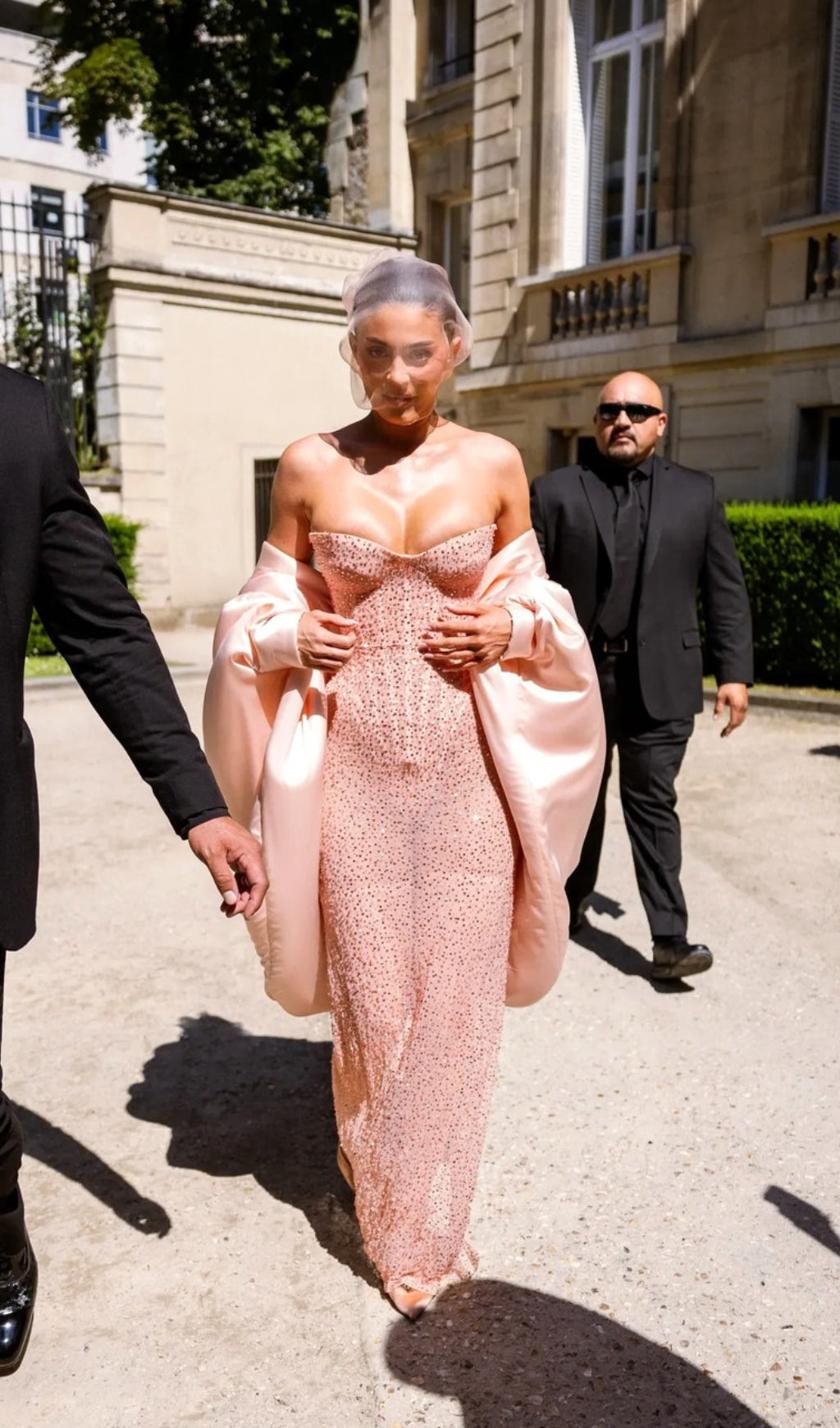 Brylee Pink Strapless Sequin Corset Maxi Dress