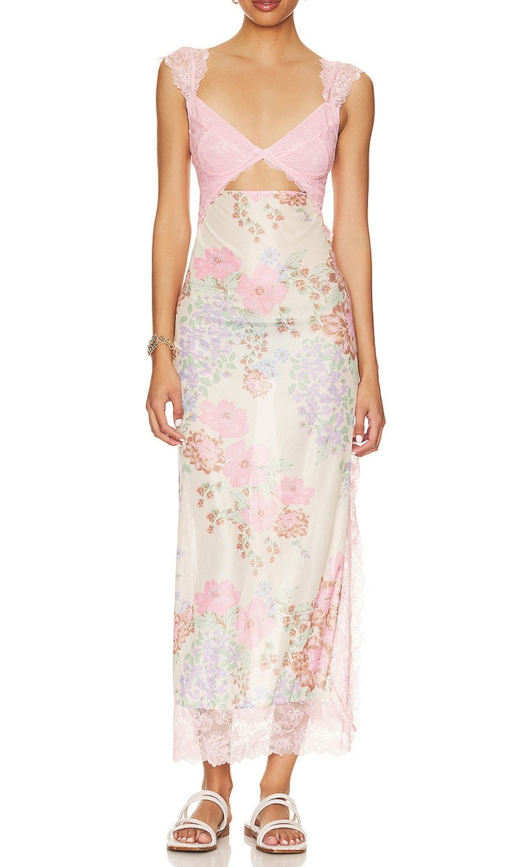 Ladee Lace Floral Midi Dress