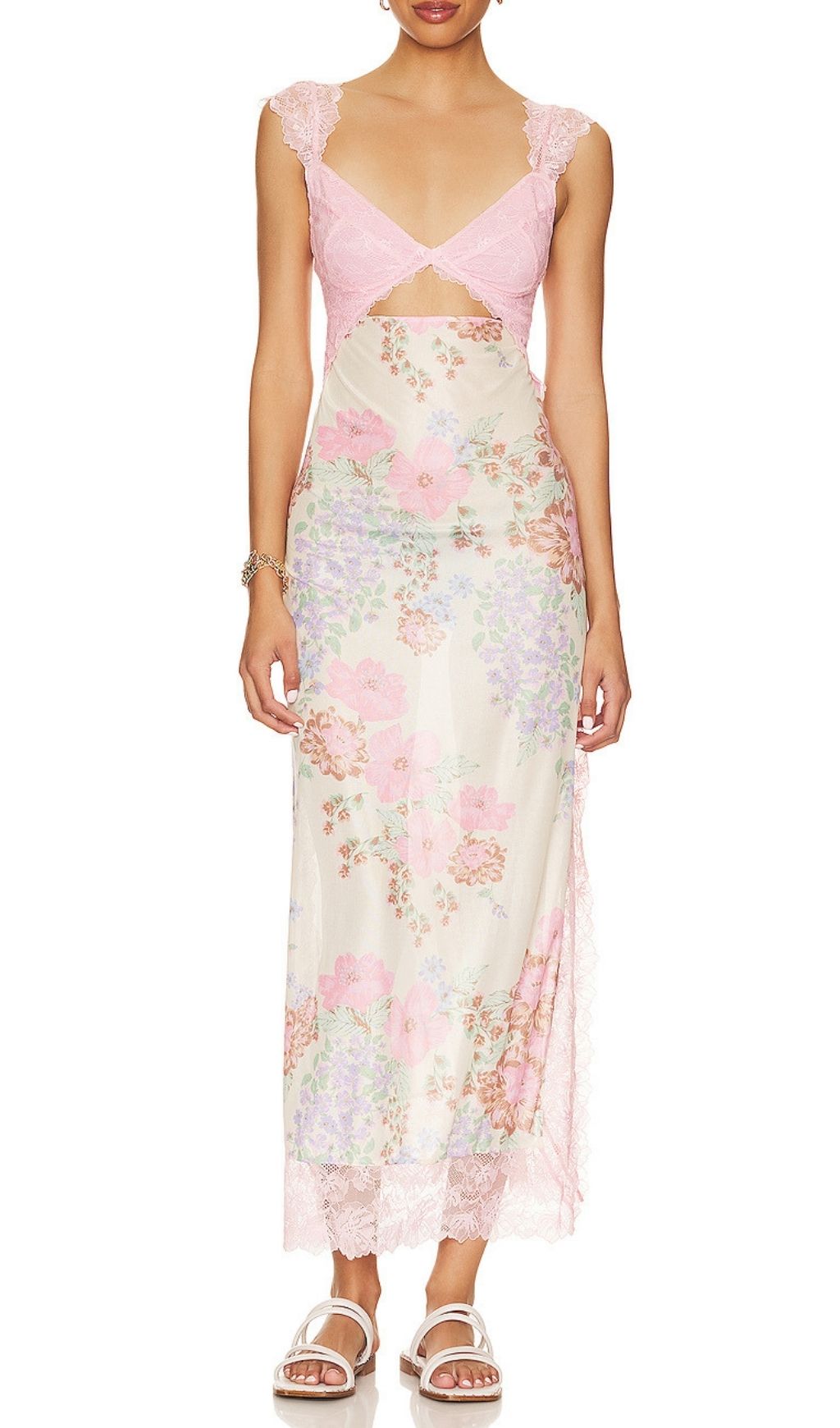Ladee Lace Floral Midi Dress