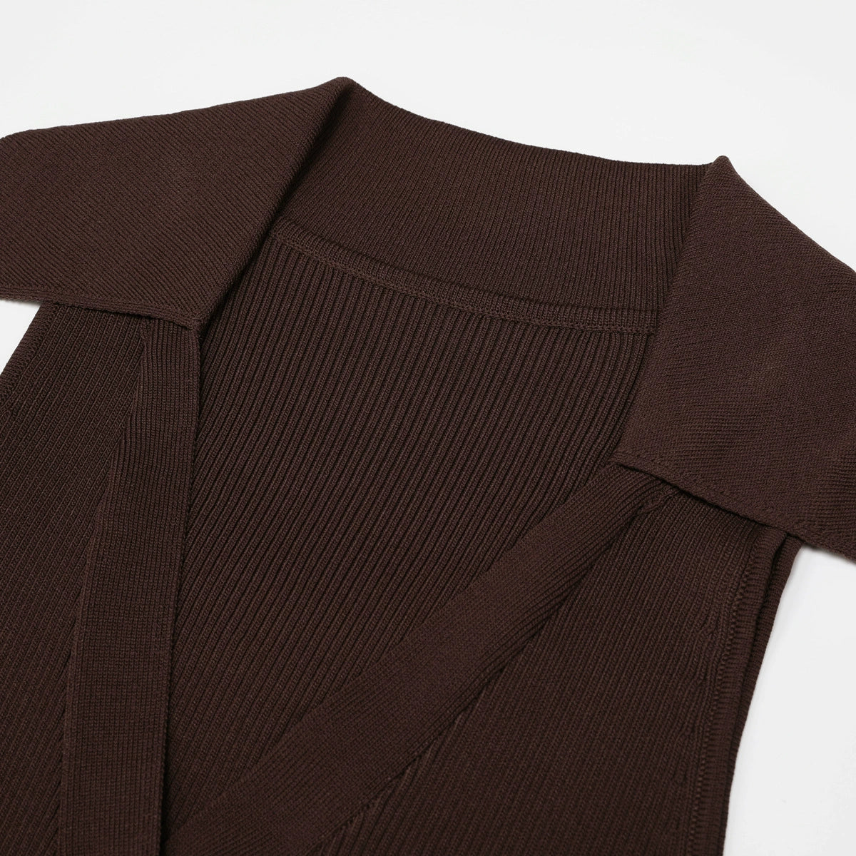 Kimi Coffee Sleeveless V-neck Knit Maxi Dress
