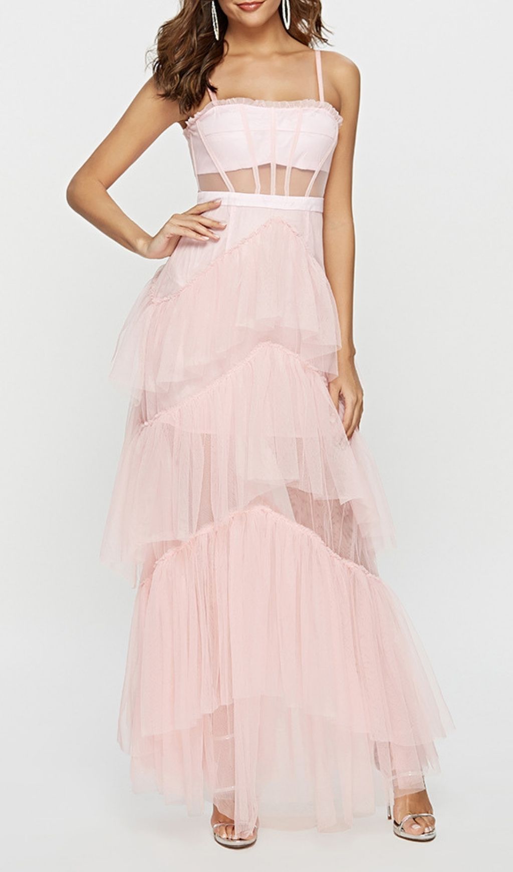 Kenyatta Strappy Corset Mesh Maxi Dress | Sultry Sheer Evening Gown