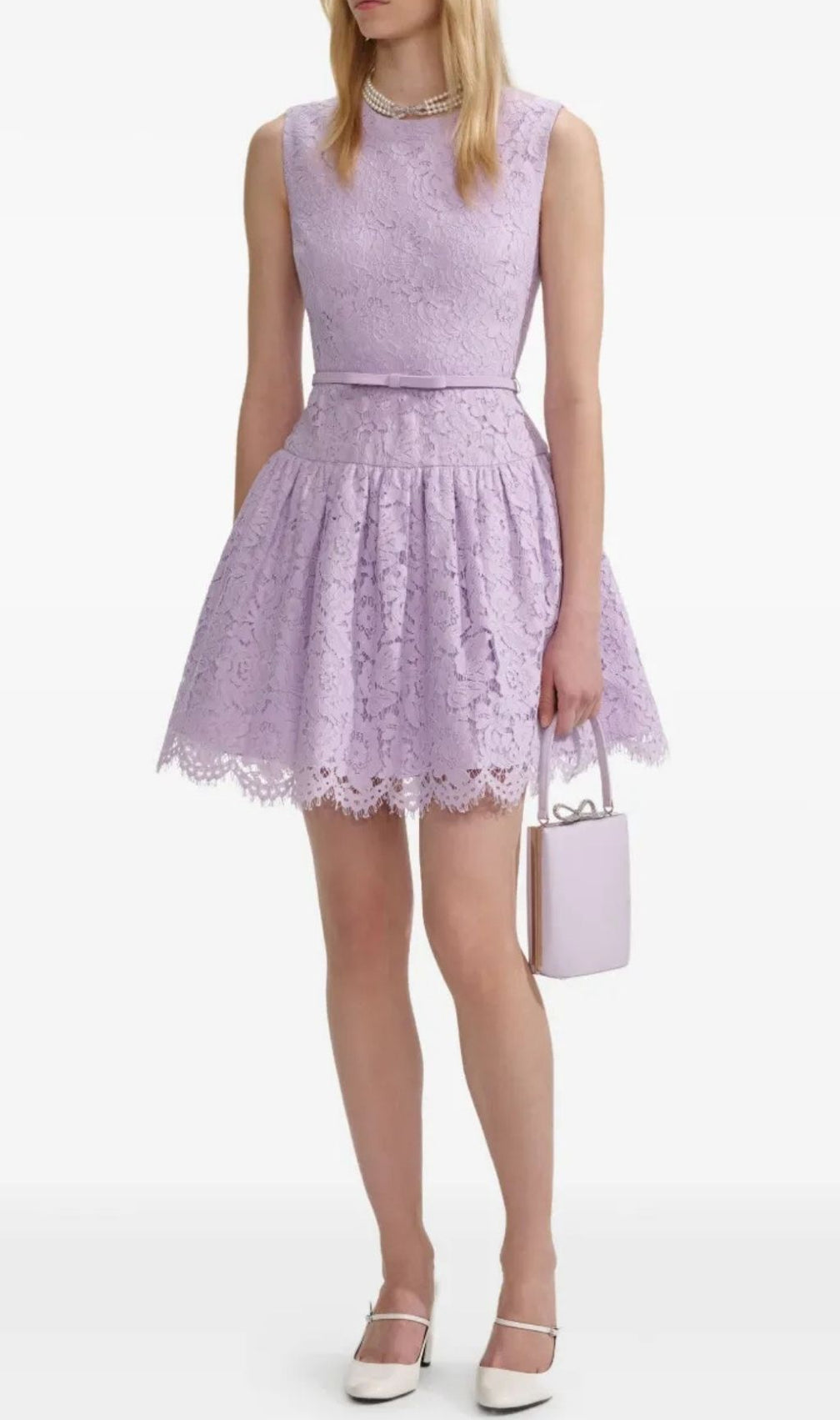 Katja Elegant Lavender Lace Mini Dress - Sleeveless Cocktail & Party Style