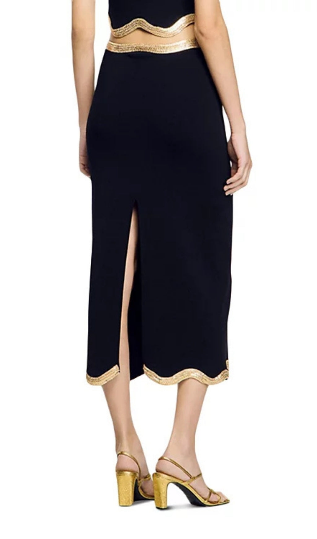 Chain Trim Midi Skirt