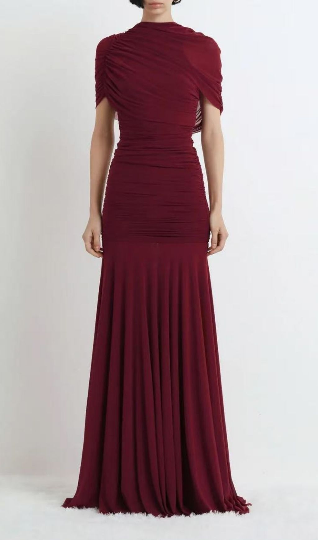 Kemi Elegant Ruched One-Shoulder Maxi Gown - Figure-Flattering & Sophisticated