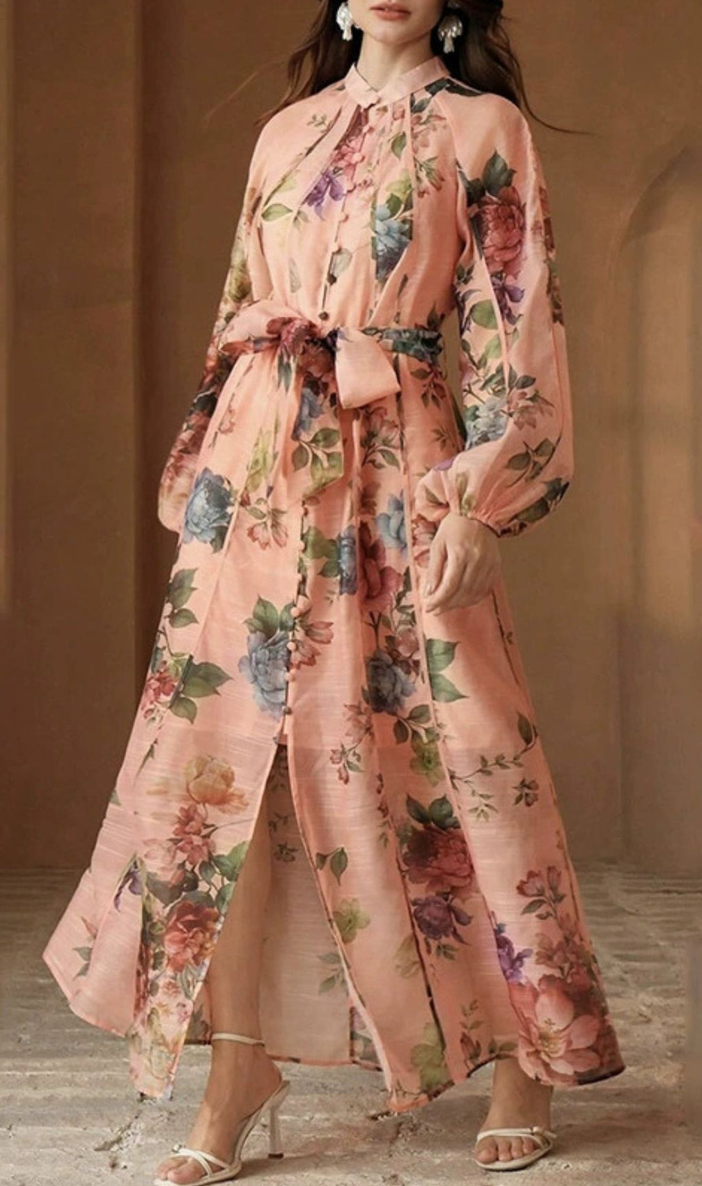 Gilad Printed Long Sleeve Maxi Dress