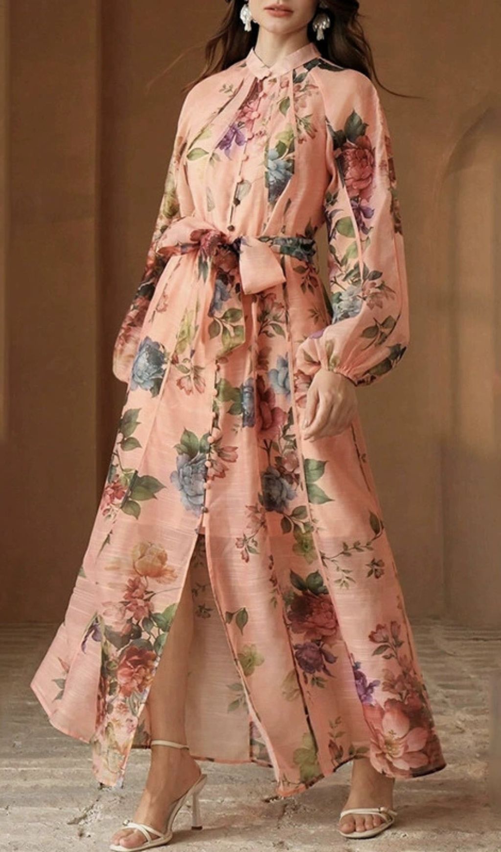 Gilad Printed Long Sleeve Maxi Dress