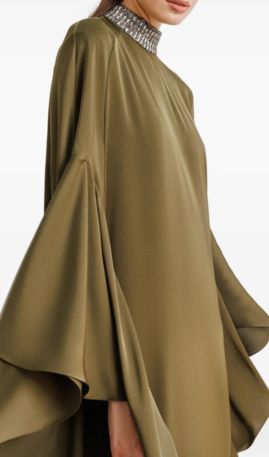 Kylie Green Crystal Embellished Maxi Dress