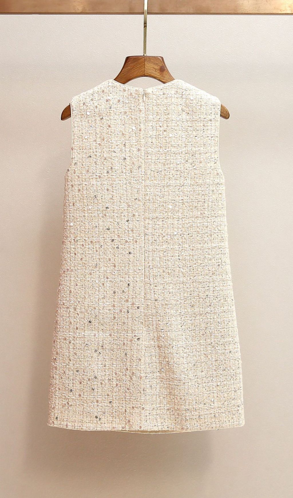 Janessa Sparkle Tweed Mini Dress with Pearl Trim