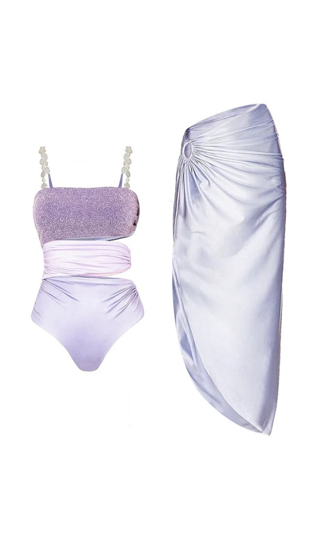 Dupree Cutout One-Piece Swimsuit & Skirt