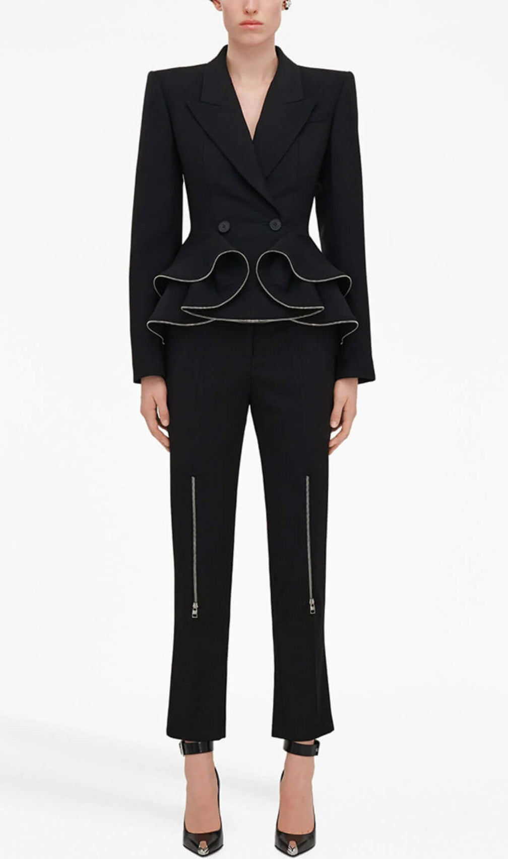 Brigitte Black Ruffle Jacket & Pants