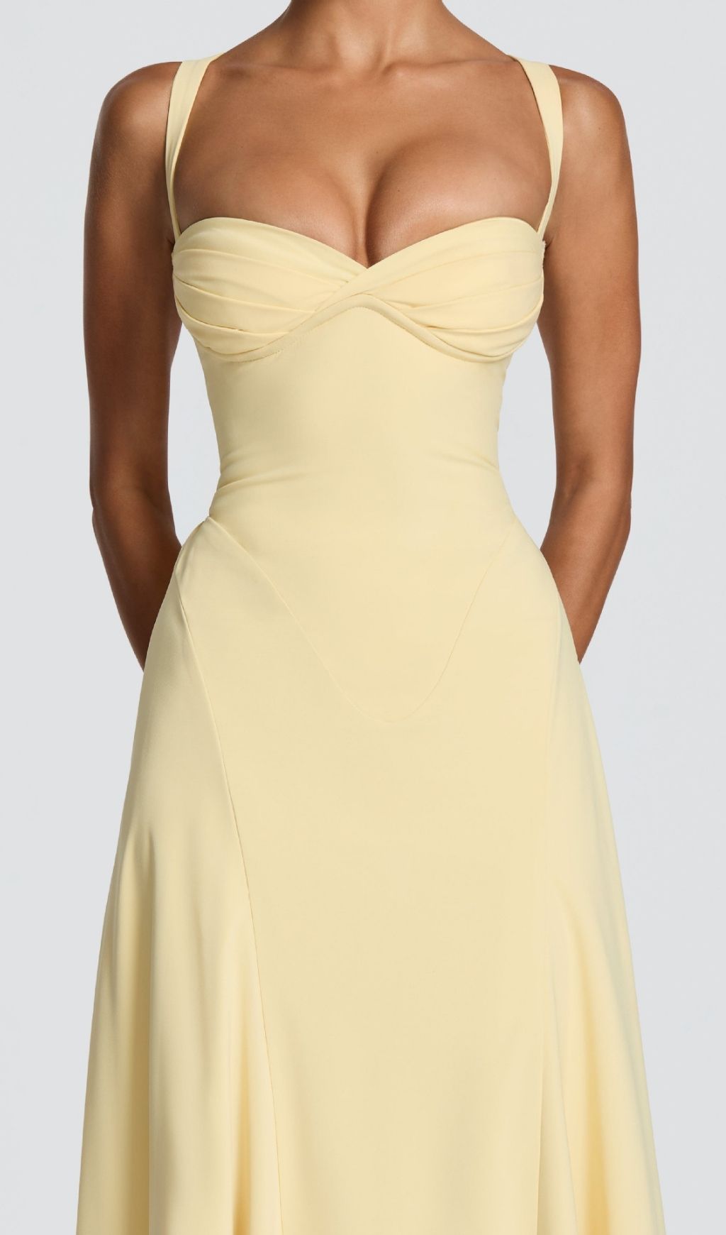 Radiant Khloe Sunshine Yellow Strappy Maxi Dress - Elegant Occasion Gown