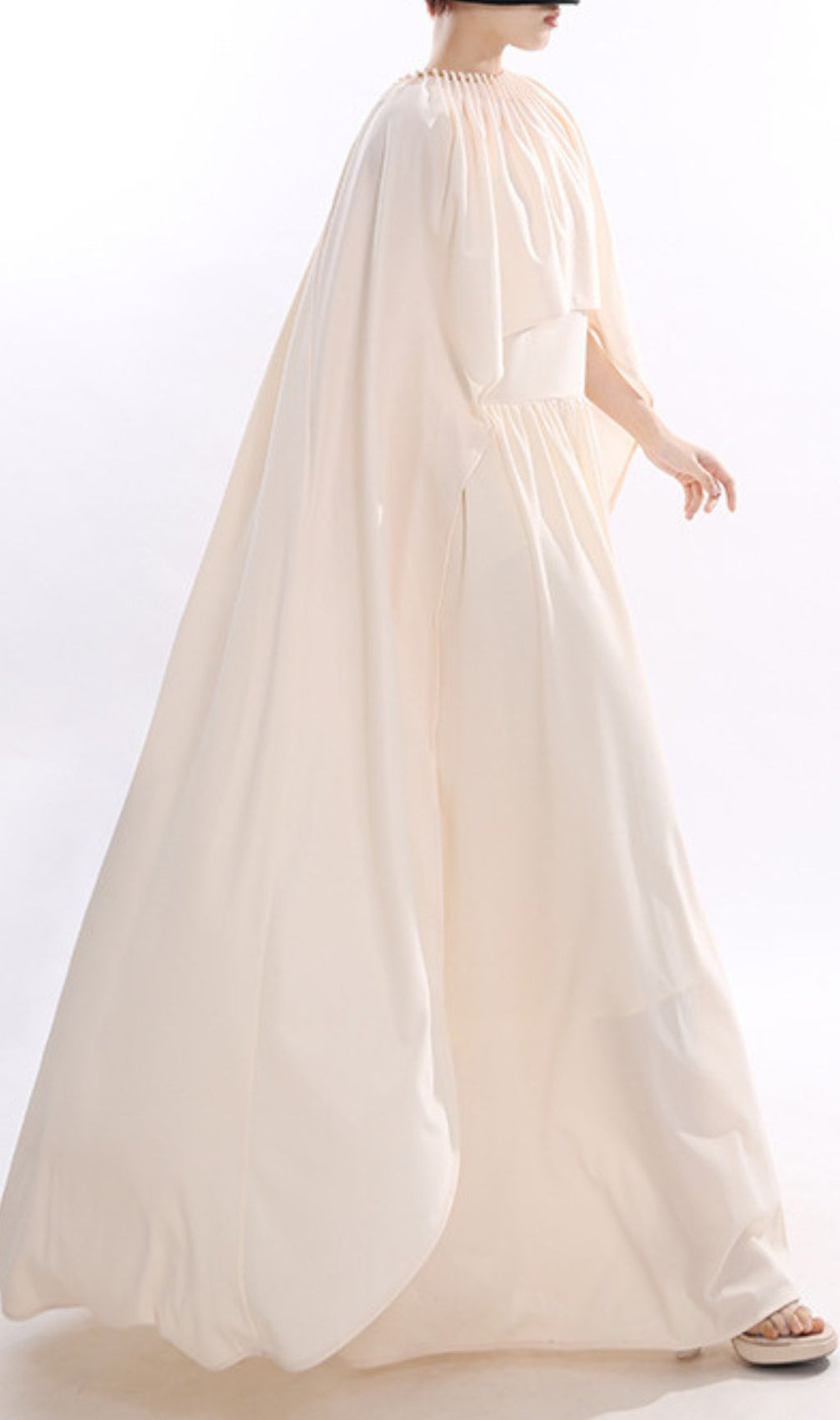 Batzion Dramatic Cape Dress Set | Elegant Maxi Gown for Special Occasions