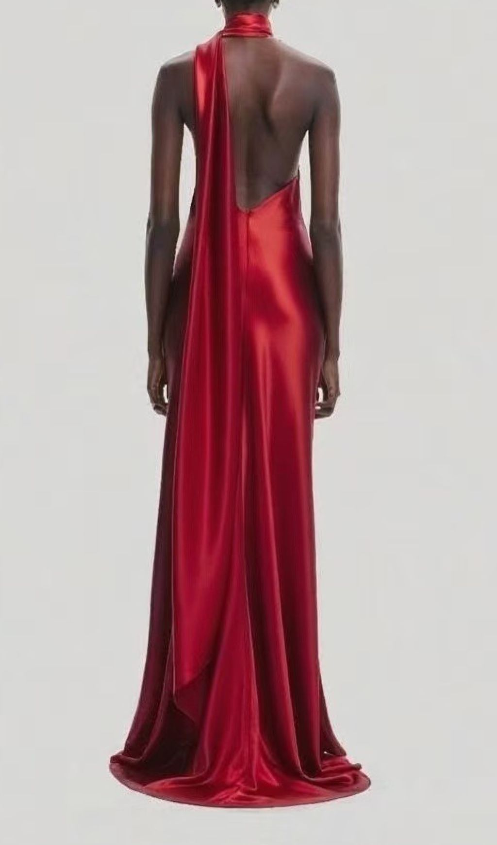 Carmelo Red Flower Halter Maxi Dress