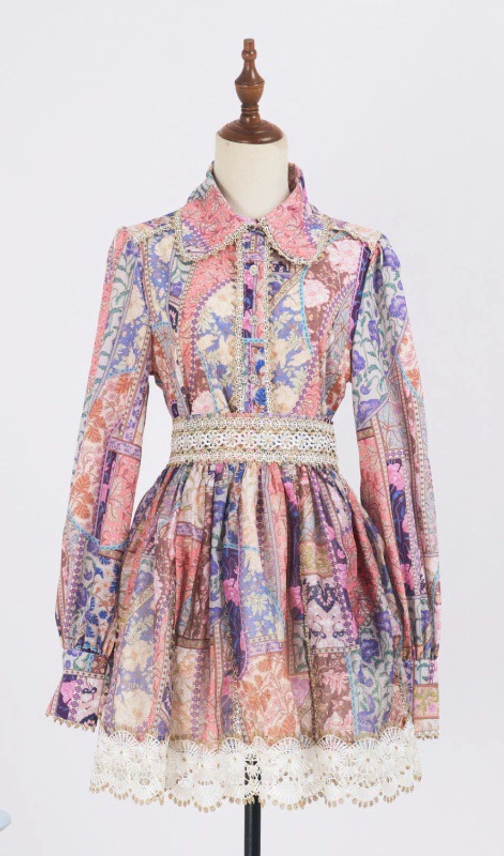 Gladys Printed Long Sleeve Shirt & Skirt Set