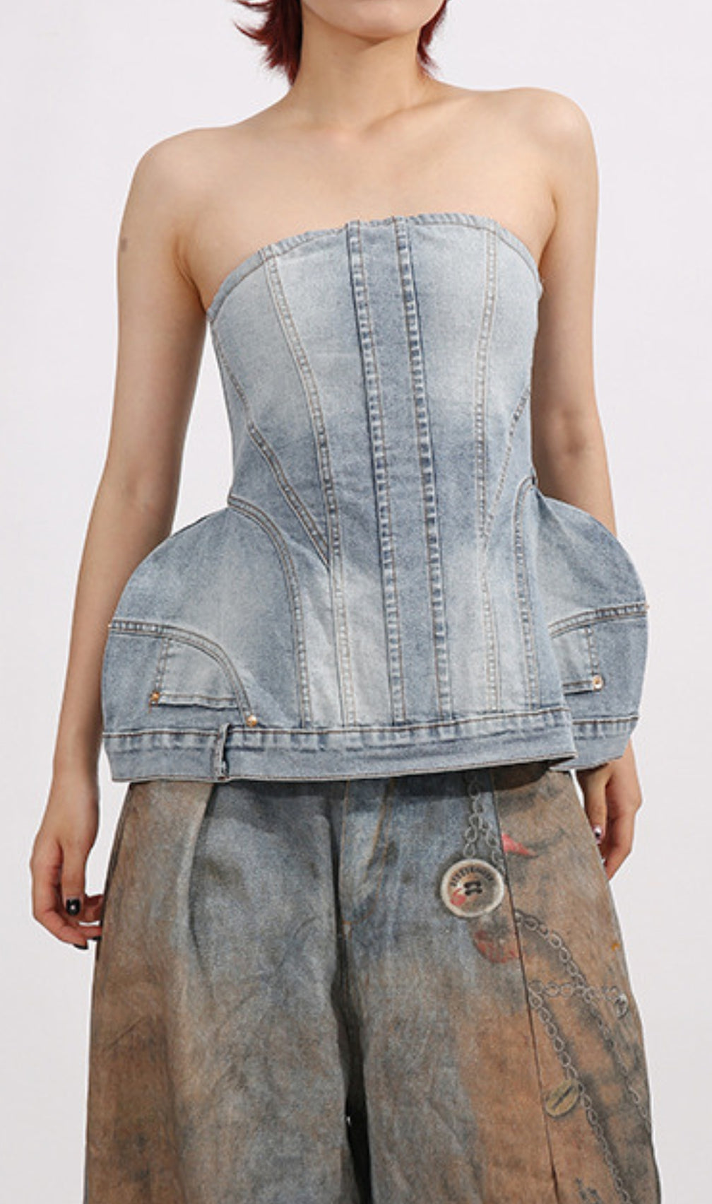 Fleta Strapless Denim Top