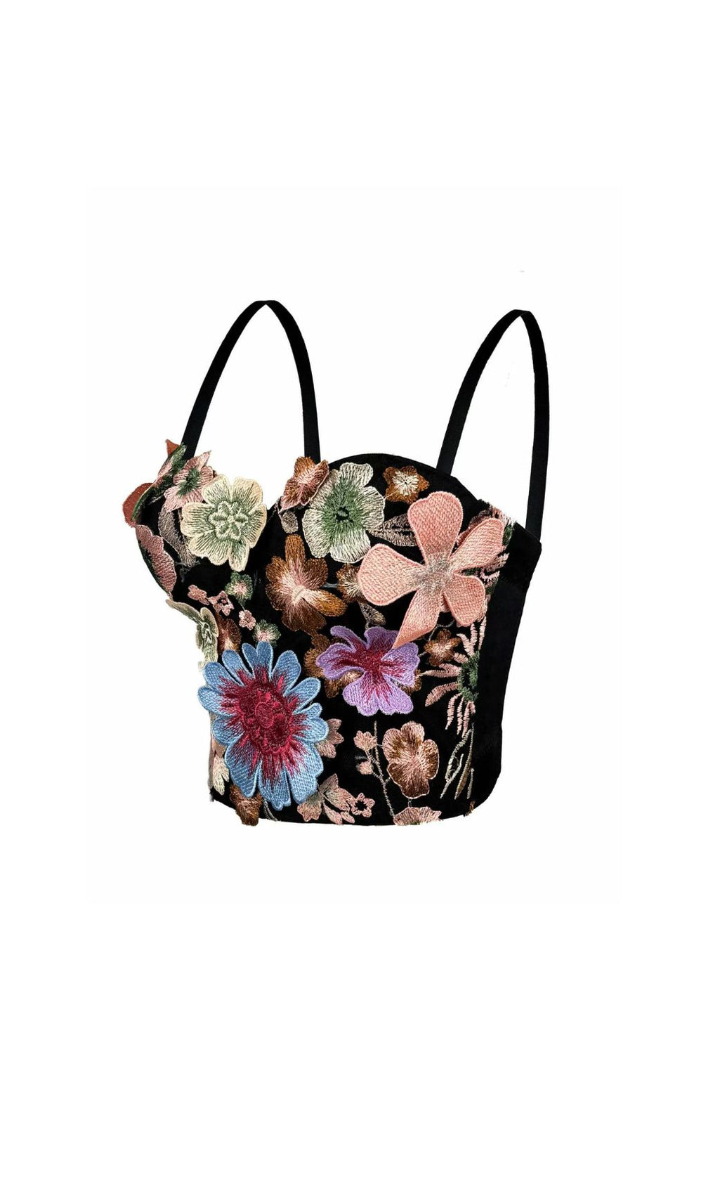Fahima Flower Embroidery Crop Top