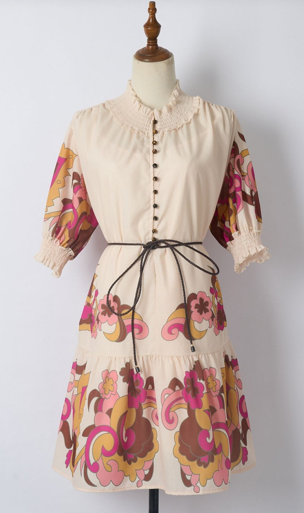 Kamdyn Vibrant Floral Print Mini Dress | Flirty Ruffle & Puff Sleeve
