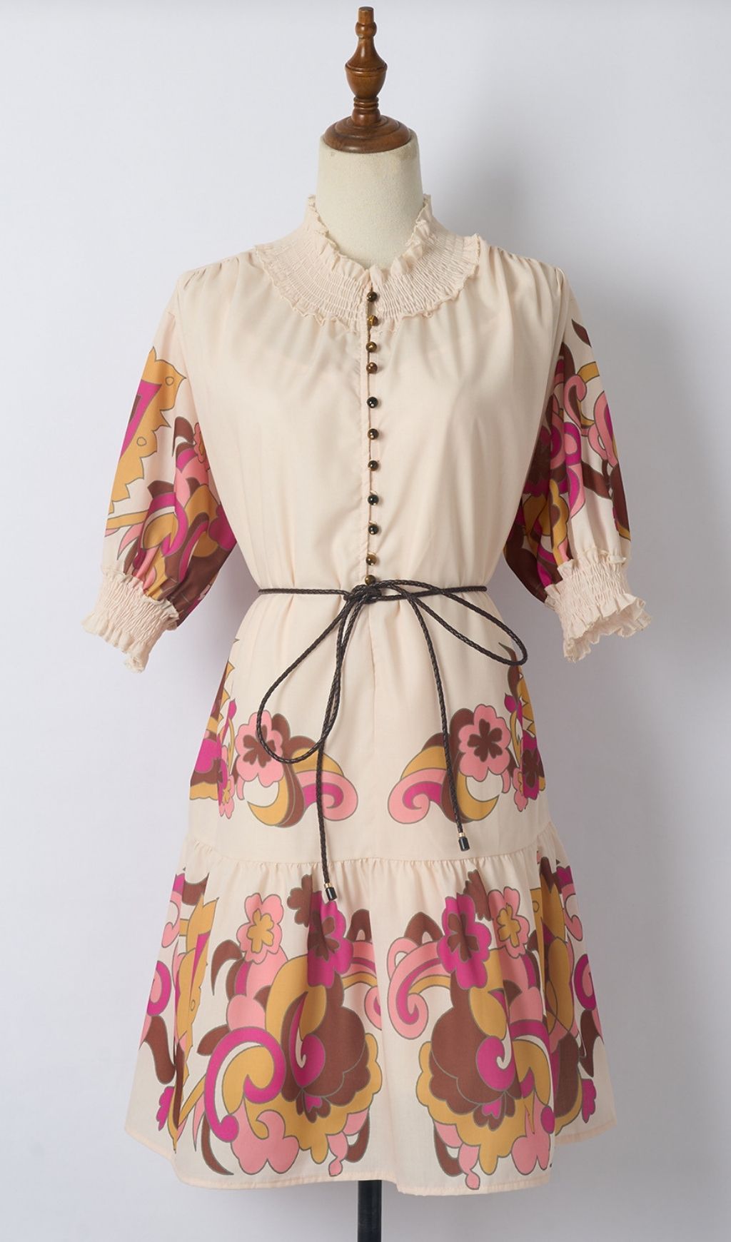 Kamdyn Vibrant Floral Print Mini Dress | Flirty Ruffle & Puff Sleeve