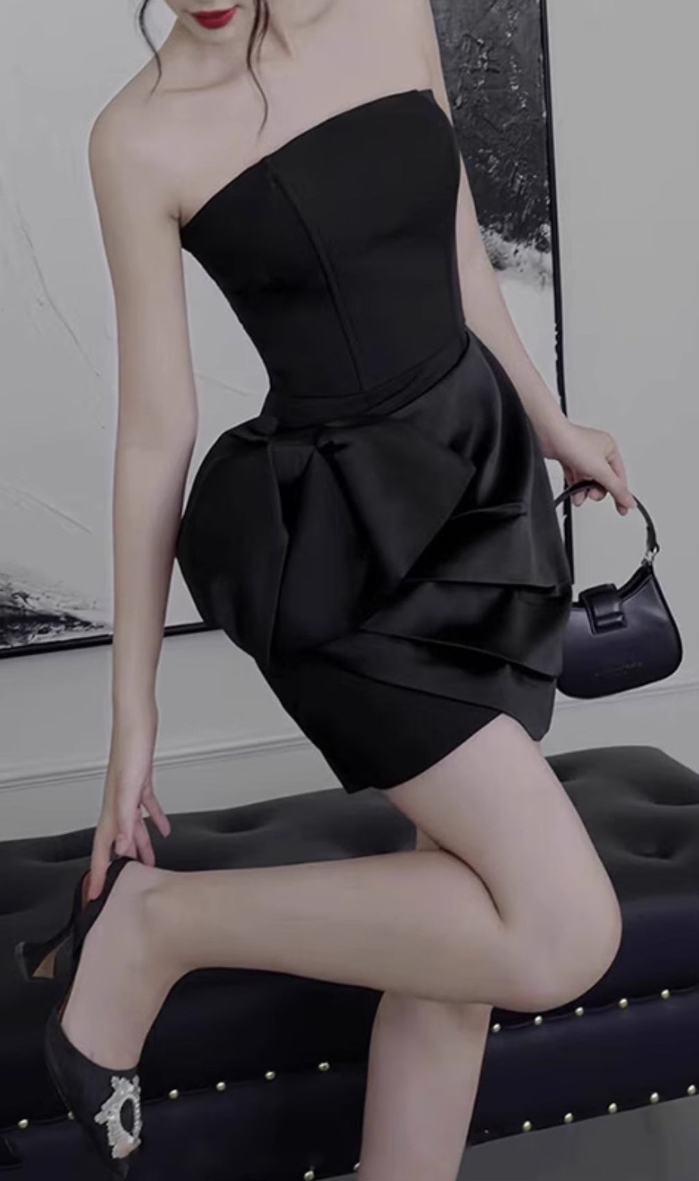 Aithley Strapless Bow Mini Dress