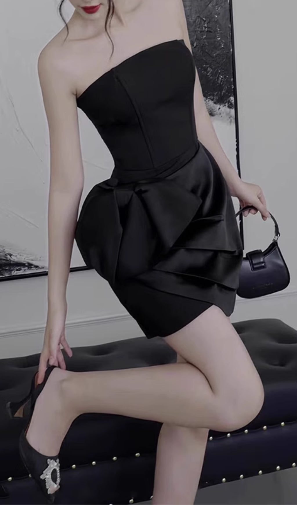 Aithley Strapless Bow Mini Dress