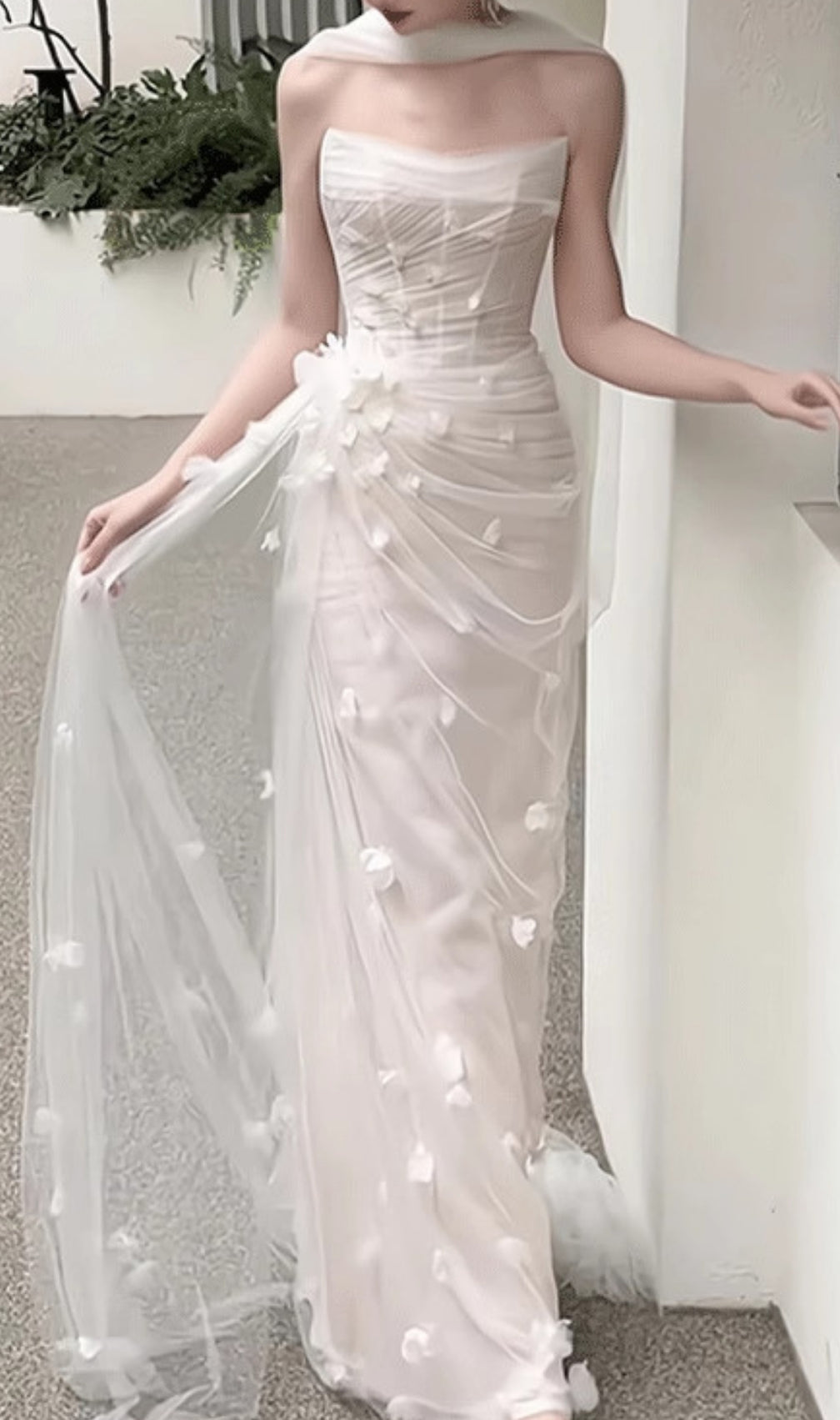 Felton White Strapless Corset Wedding Dress