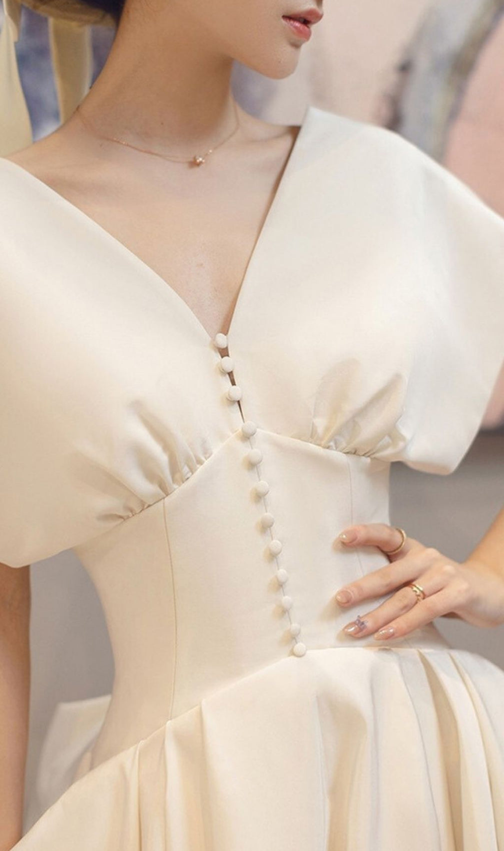 Karlene Timeless White V-Neck Maxi Dress | Elegant 'Old Money' Gown