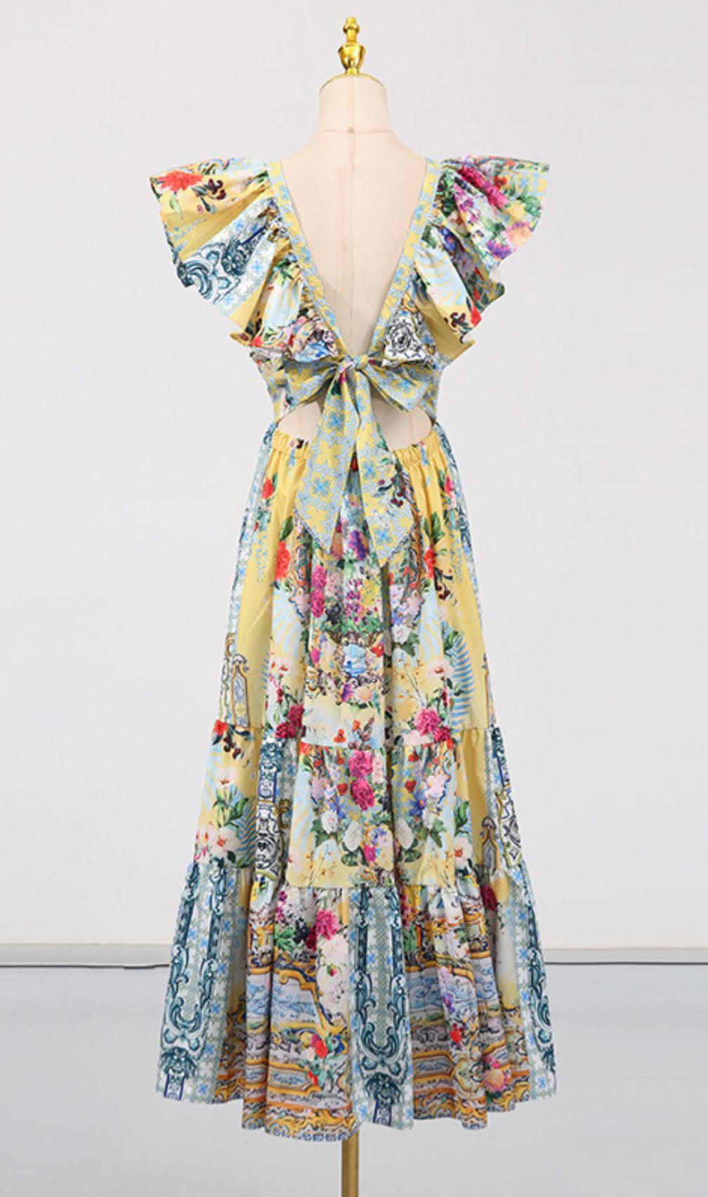 Gelsey Floral Printed V-Neck Maxi Dress