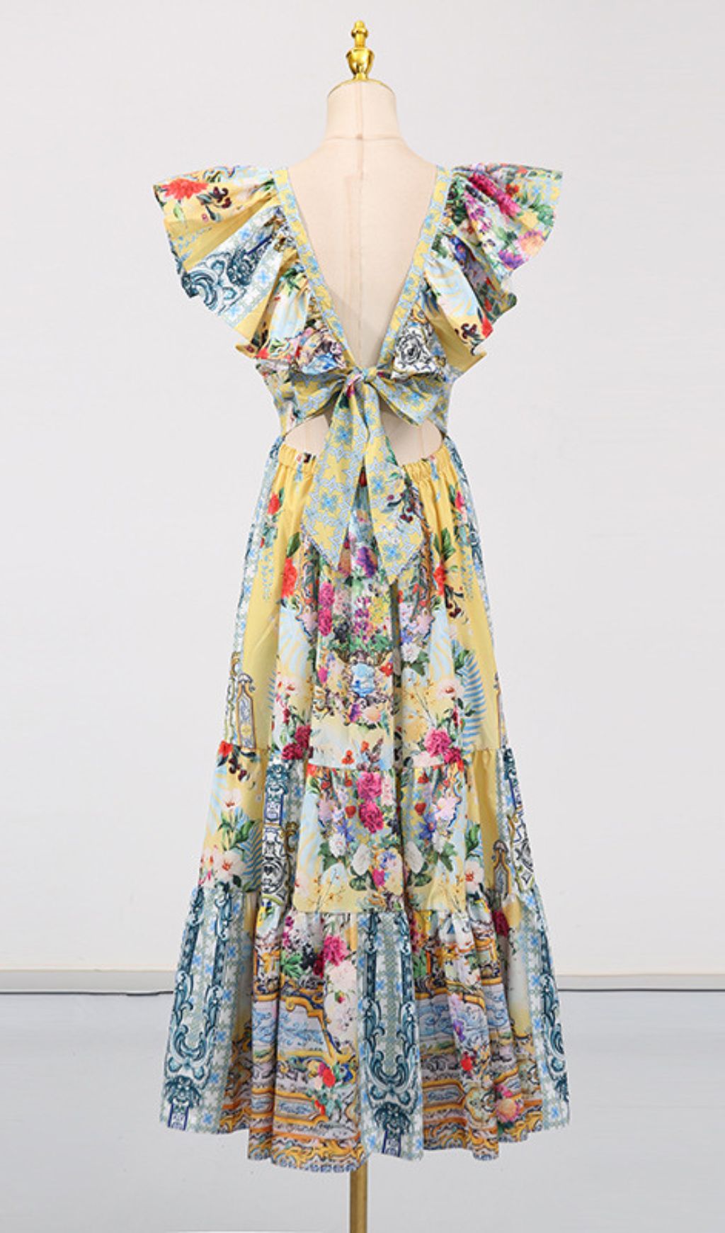 Gelsey Floral Printed V-Neck Maxi Dress