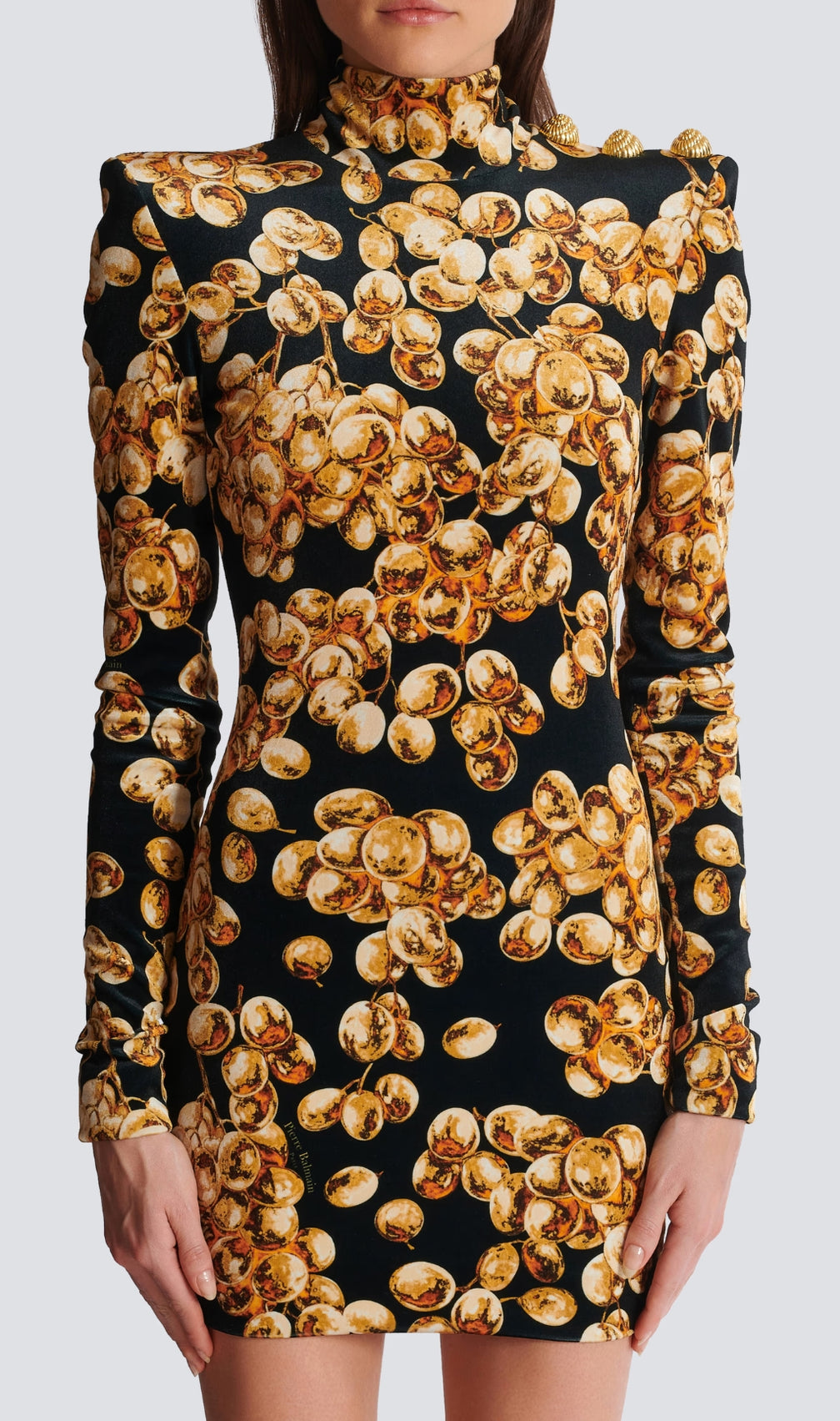 Coretta Grape Print Velvet Mini Dress