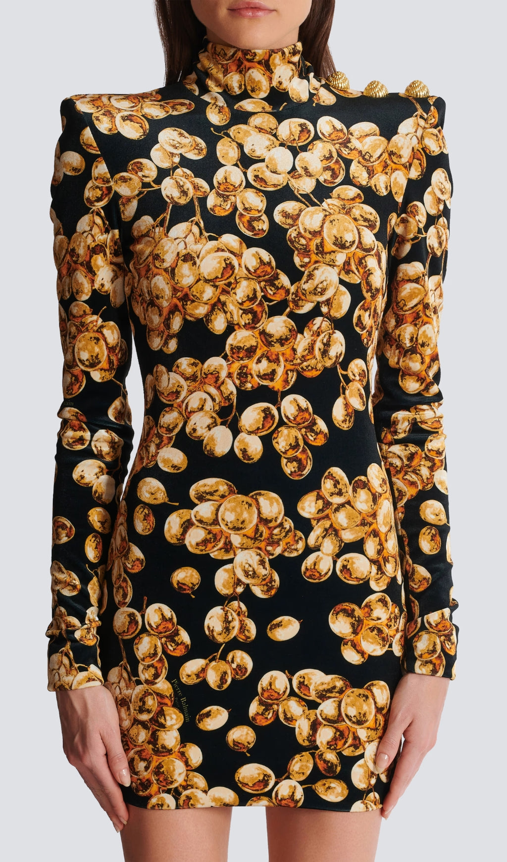 Coretta Grape Print Velvet Mini Dress