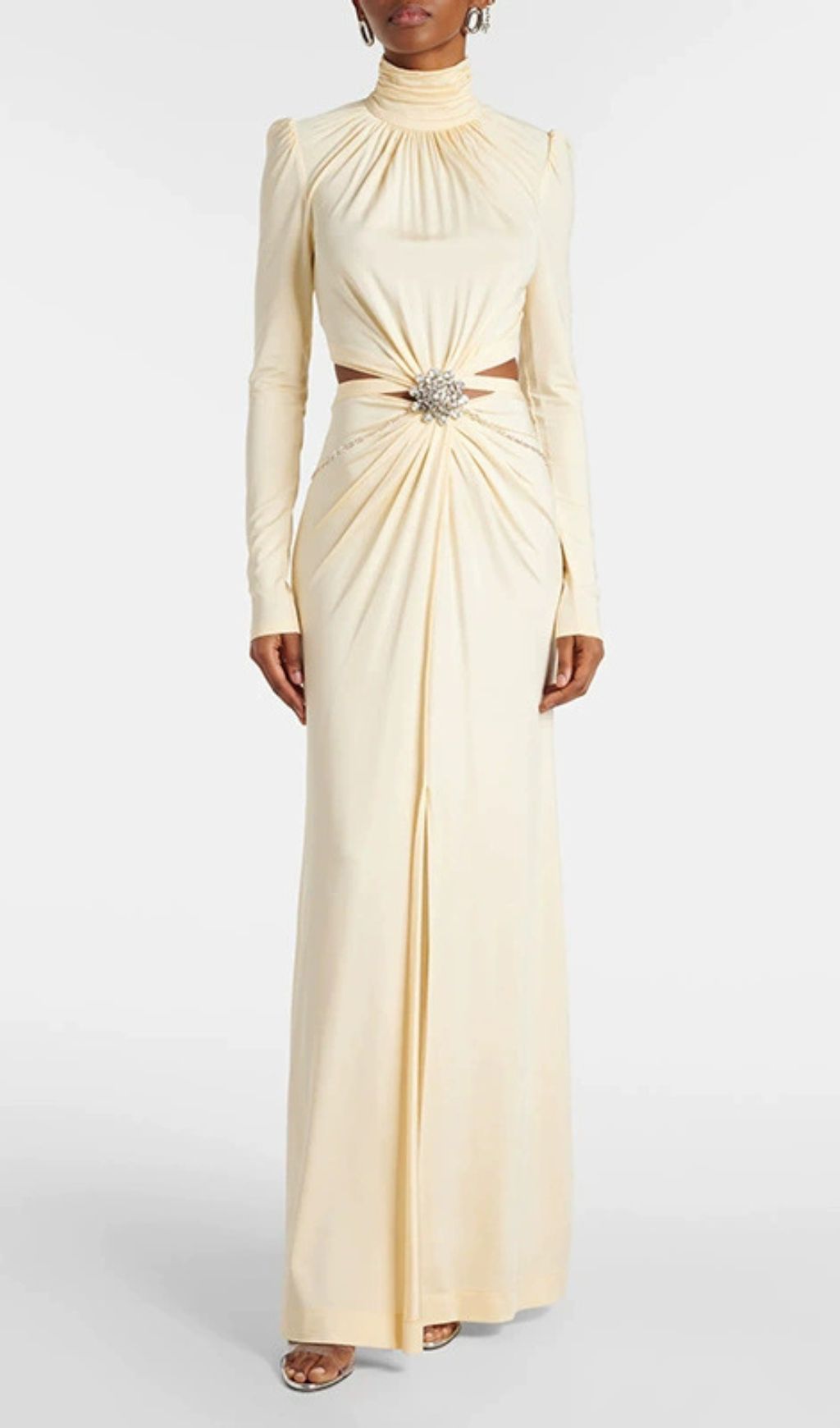 Jovita Glamorous Purple Ruched Cutout Maxi Gown - Special Occasion Evening Dress