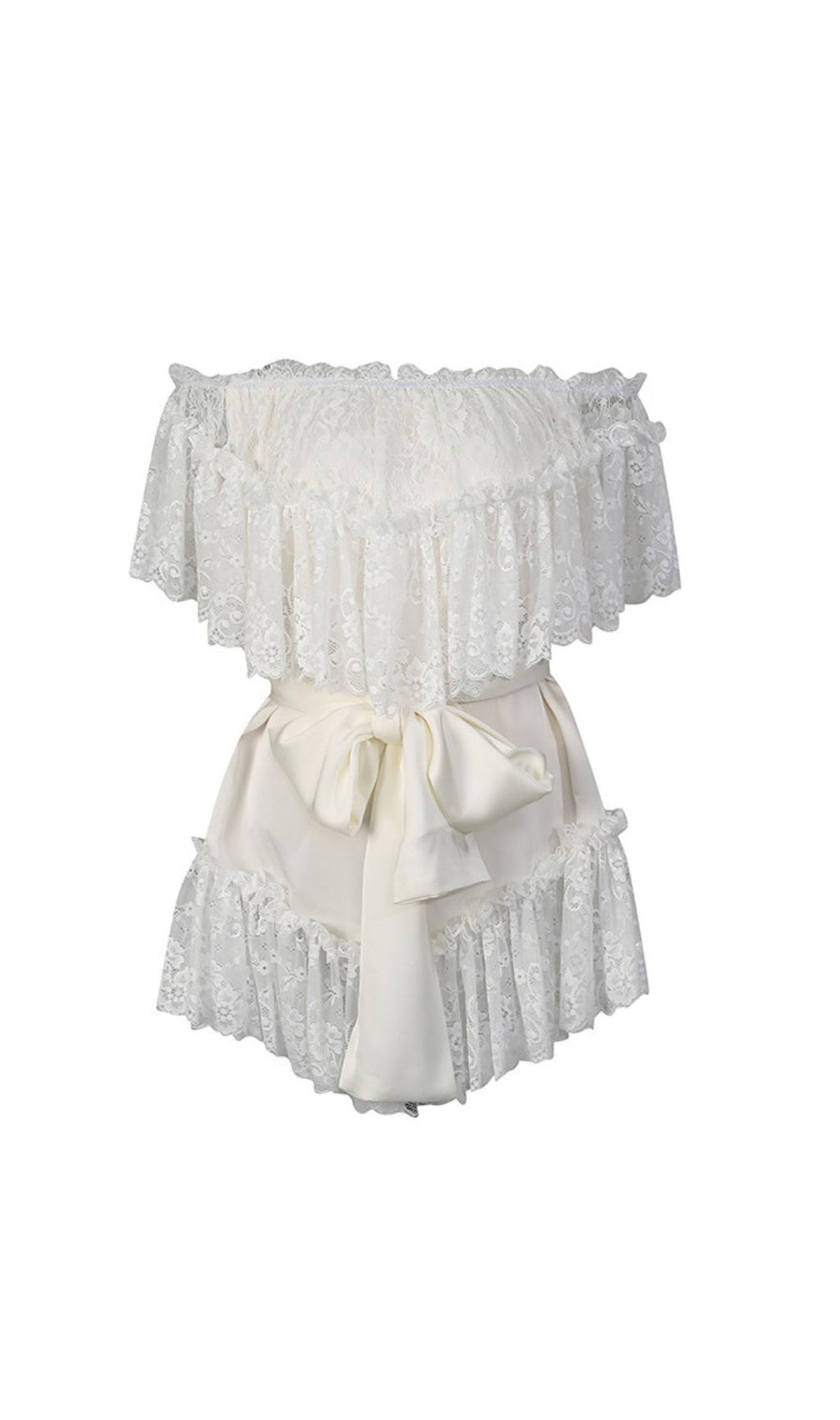 Basye Enchanting Off-Shoulder Lace Mini Dress | Glamorous Evening & Cocktail