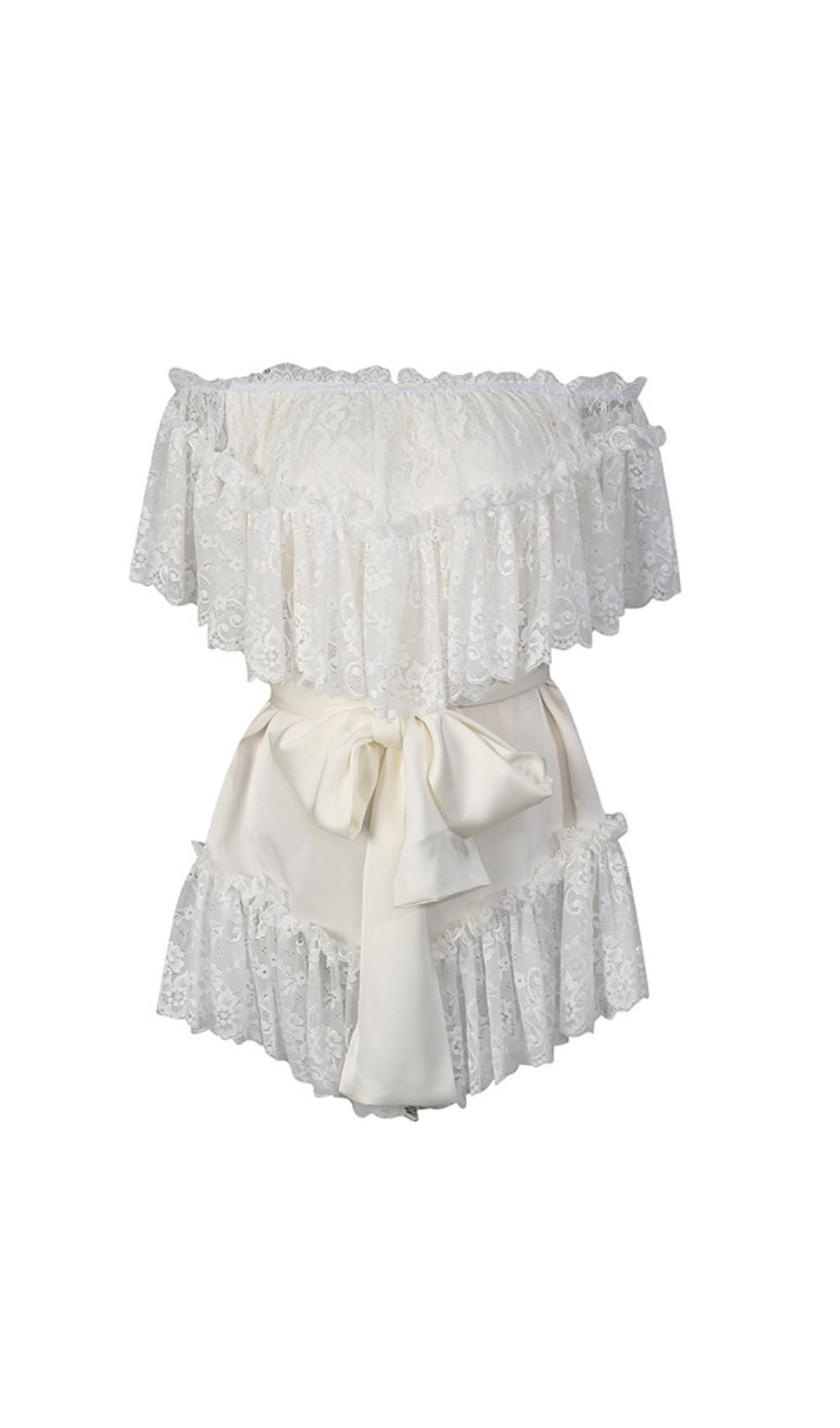 Basye Enchanting Off-Shoulder Lace Mini Dress | Glamorous Evening & Cocktail