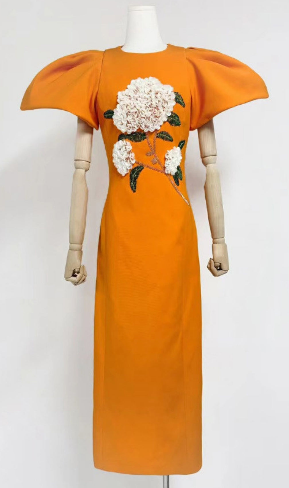 Fiorenzo Puff Sleeve Flower Maxi Dress