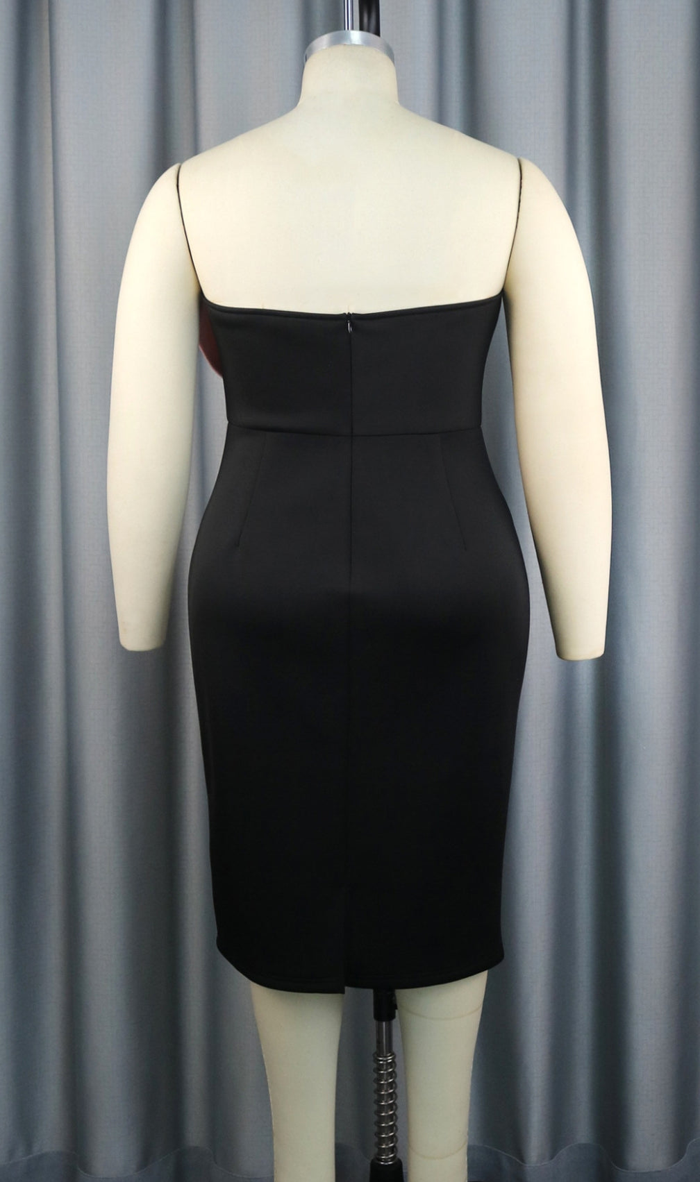 Bachue Black Bow Strapless Midi Dress