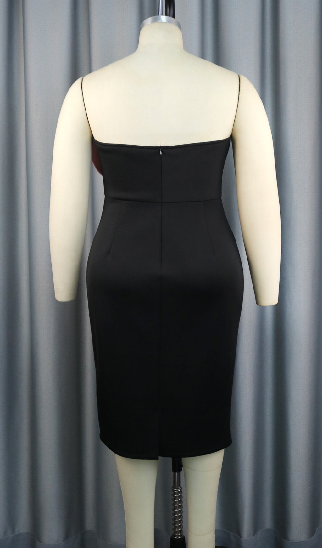 Bachue Black Bow Strapless Midi Dress