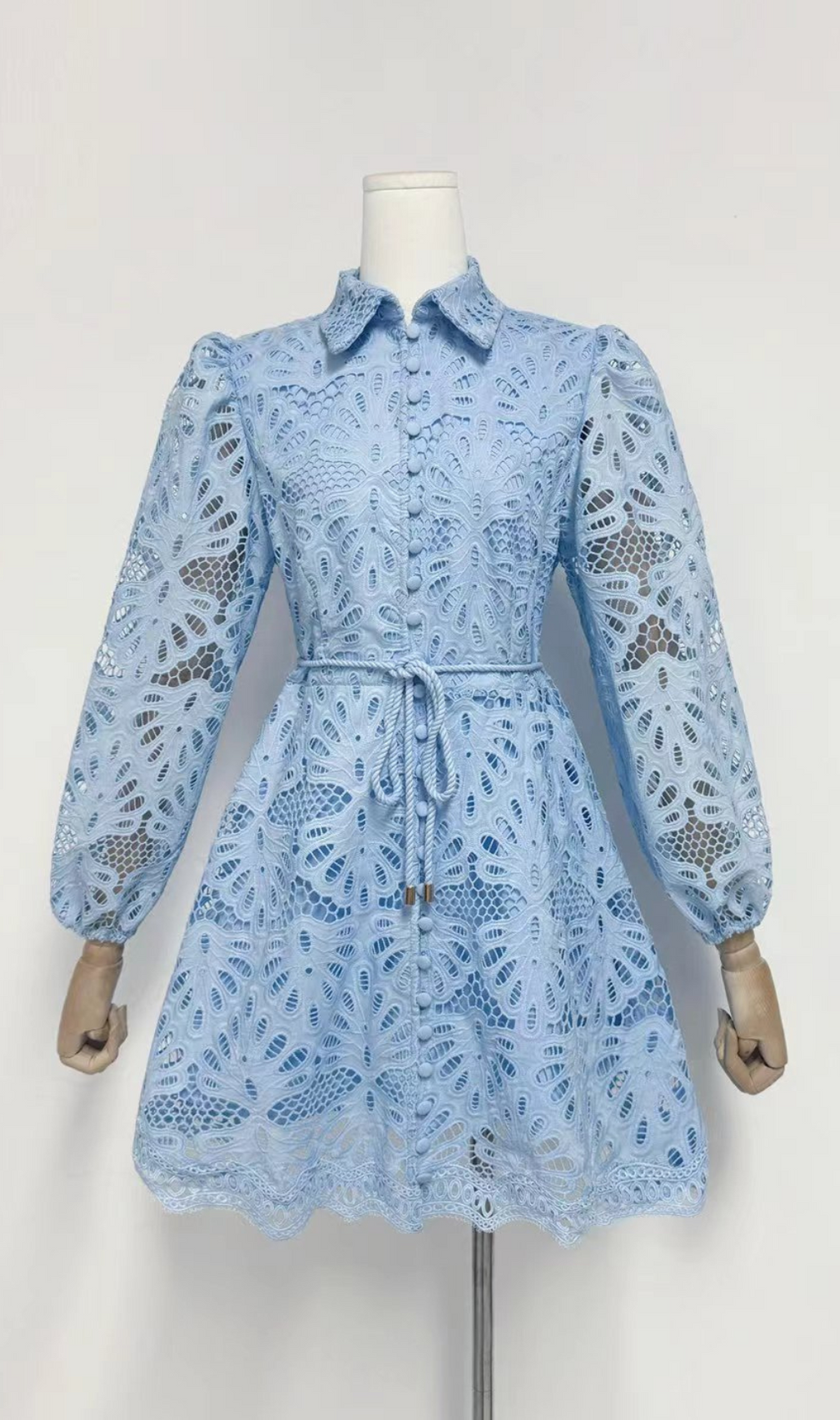 Gazit Embroidery Long Sleeve Mini Dress