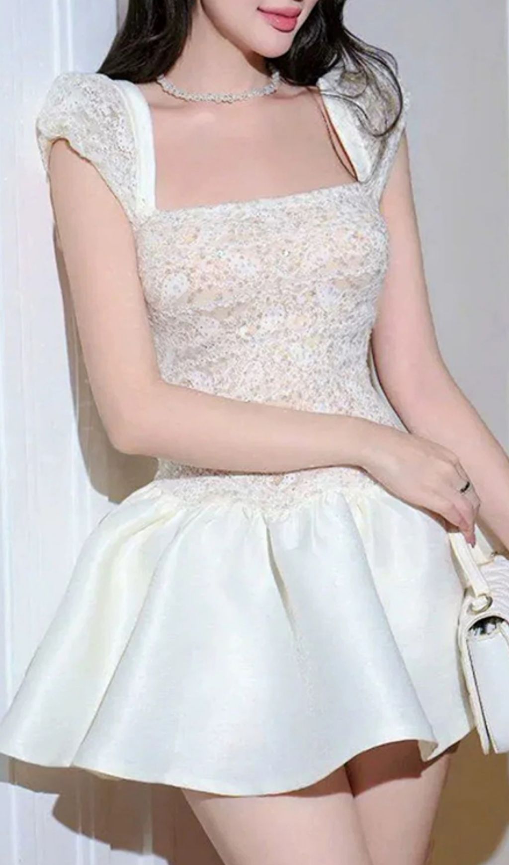 Iraia Crochet Embroidery Mini Dress