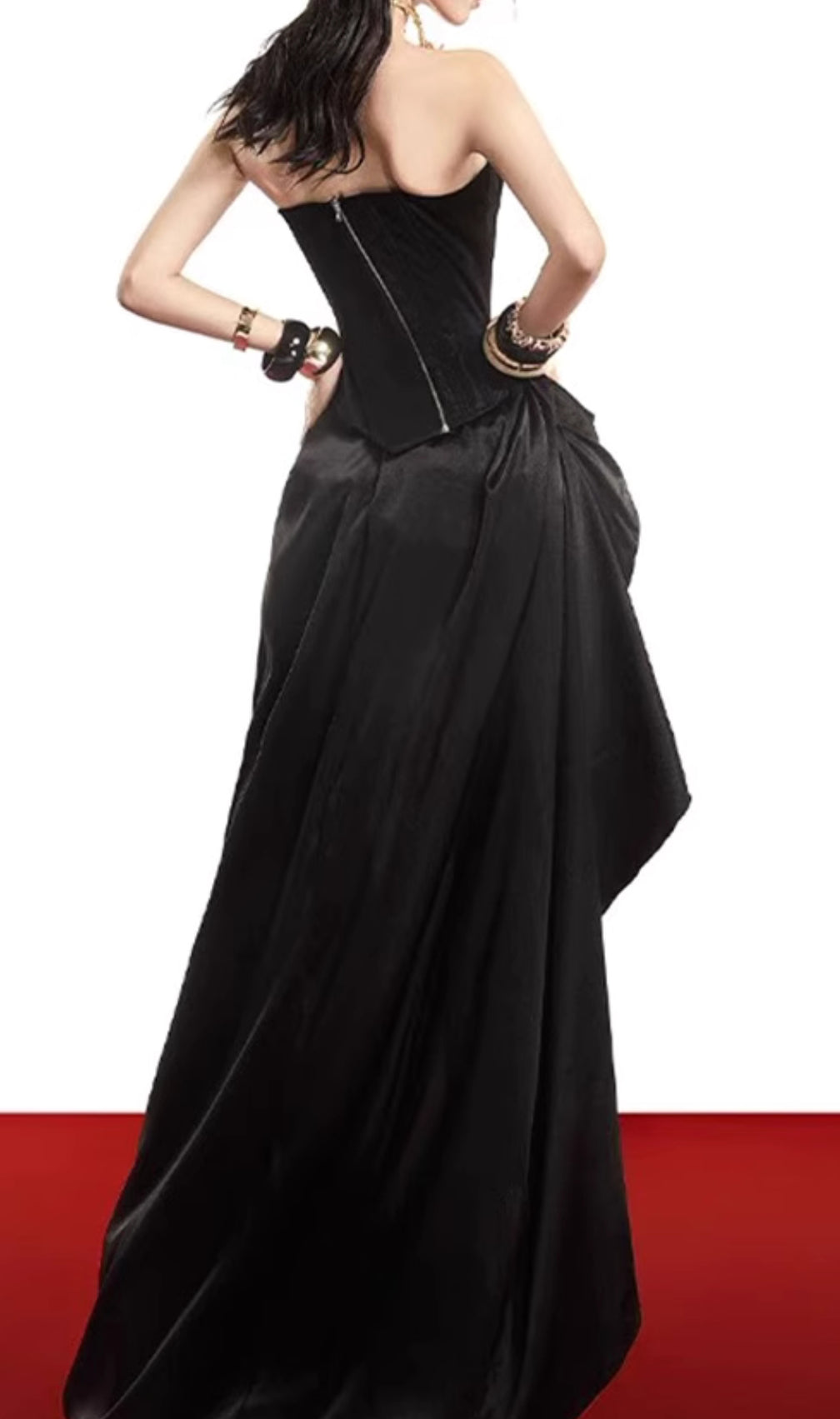 Eman Black Strapless Maxi Dress