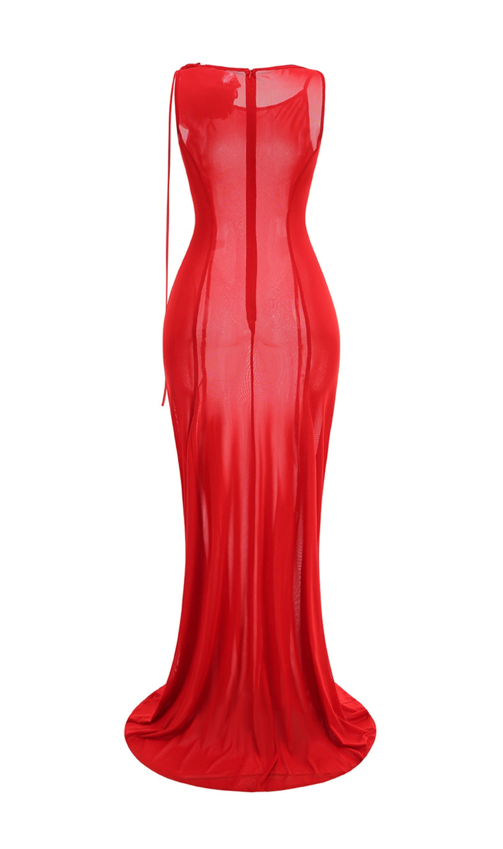 Floral Detail Maxi Dress Red