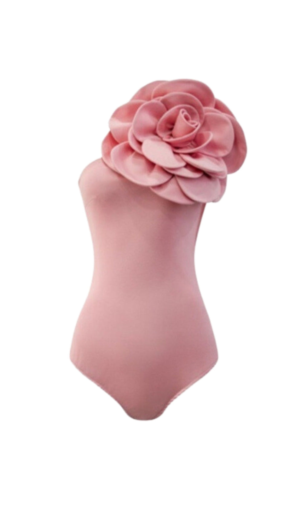 Exaggerated 3D Flower Bodysuit In Pink