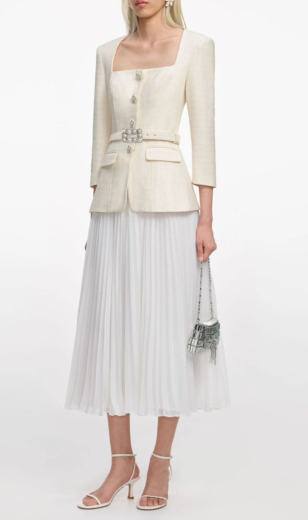 Ilayda Elegant Pleated Midi Dress | Long Sleeve Sophistication & Chic Style